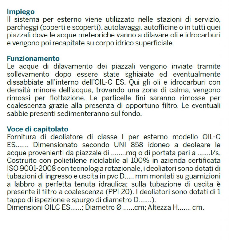 OIL C ES - DEOLIATORE - DEPURAZIONE - LAMPLAST - FERMO - MARCHE - NT2104