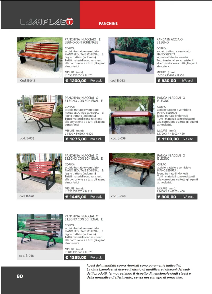 panchine - 2- arredo urbano - lamplast - marche - fermo - l2306