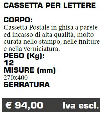 CASSETTA LETTERE - FERMO - MARCHE - LAMPLAST - LIST2021